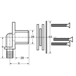 Wall mounted elbow part for plasterboard